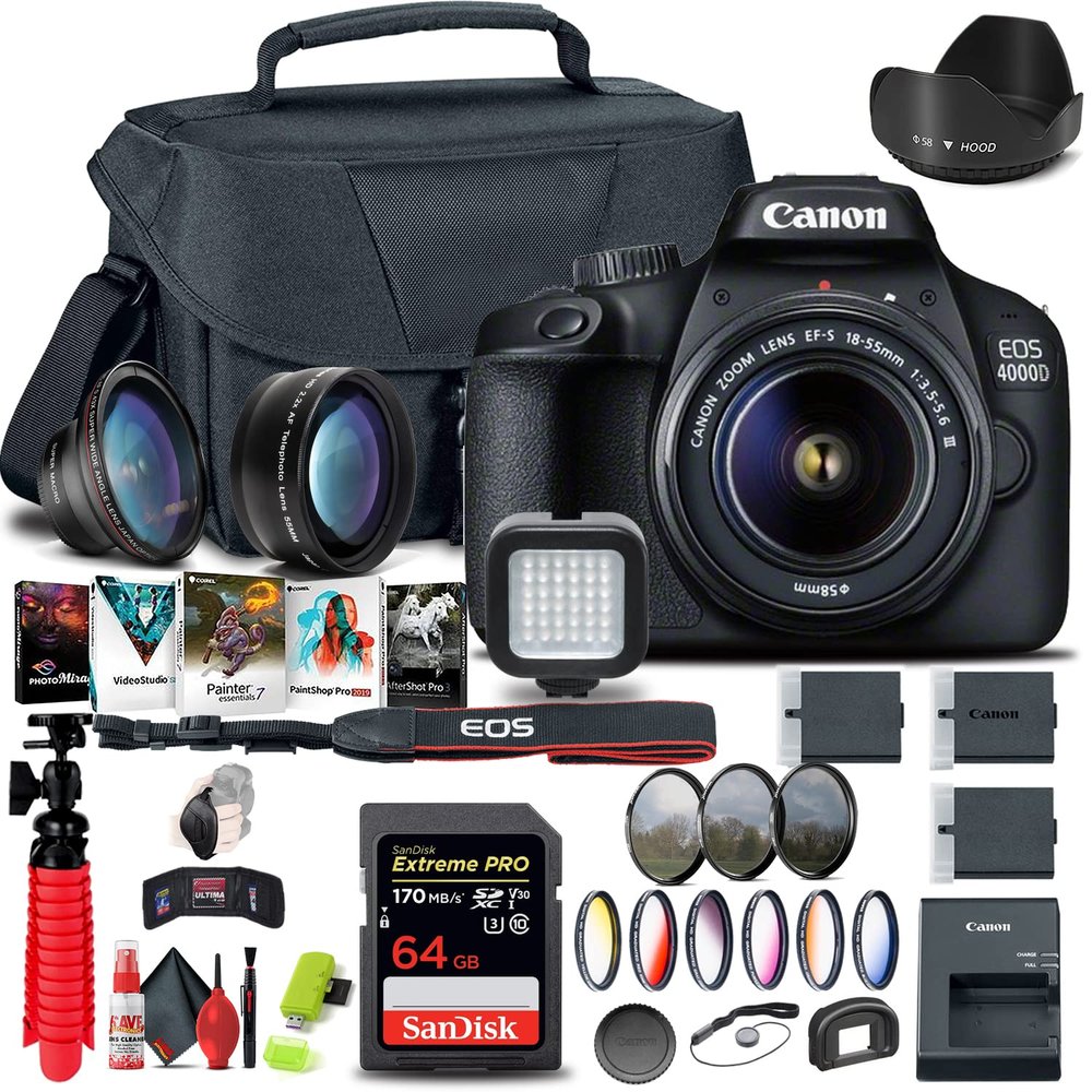 Canon EOS Rebel T100/4000D Camera with 18-55mm Lens Bundle