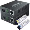 10Gtek a Pair of Gigabit Ethernet Bidi Media Converter, SingleMode Single LC Fiber to Ethernet RJ45 Converter for 10/100/1000Base-Tx to 1000Base-LX, UL Certified, up to 3-km view 1