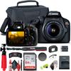 Canon EOS 4000D / Rebel T100 DSLR Camera with 18-55mm Lens + 64GB Memory Card + Case + Card Reader + Flex Tripod + Hand Strap + Cap Keeper + Memory Wallet + Cleaning Kit view 1