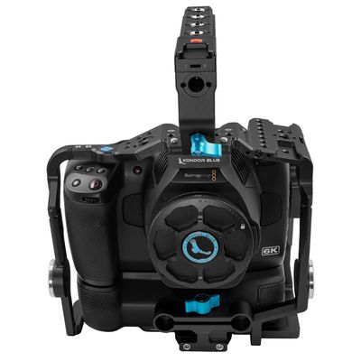 KONDOR BLUE 6K Pro Battery Grip Cage with Top Handle Compatible with Blackmagic Design | Lightweight Aerospace Grade Aluminum | Multiple Mounting Points | Built-in HDMI & USB C Clamps | Black