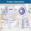 Motion Sensor Alarm - Seanme Wireless Driveway Alarm 100m Long Distance Signal Transmission, Home Security Alarm System Motion Sensor Doorbell with 38 Chime Tunes (1 reciver and 2 Sensor) view 2