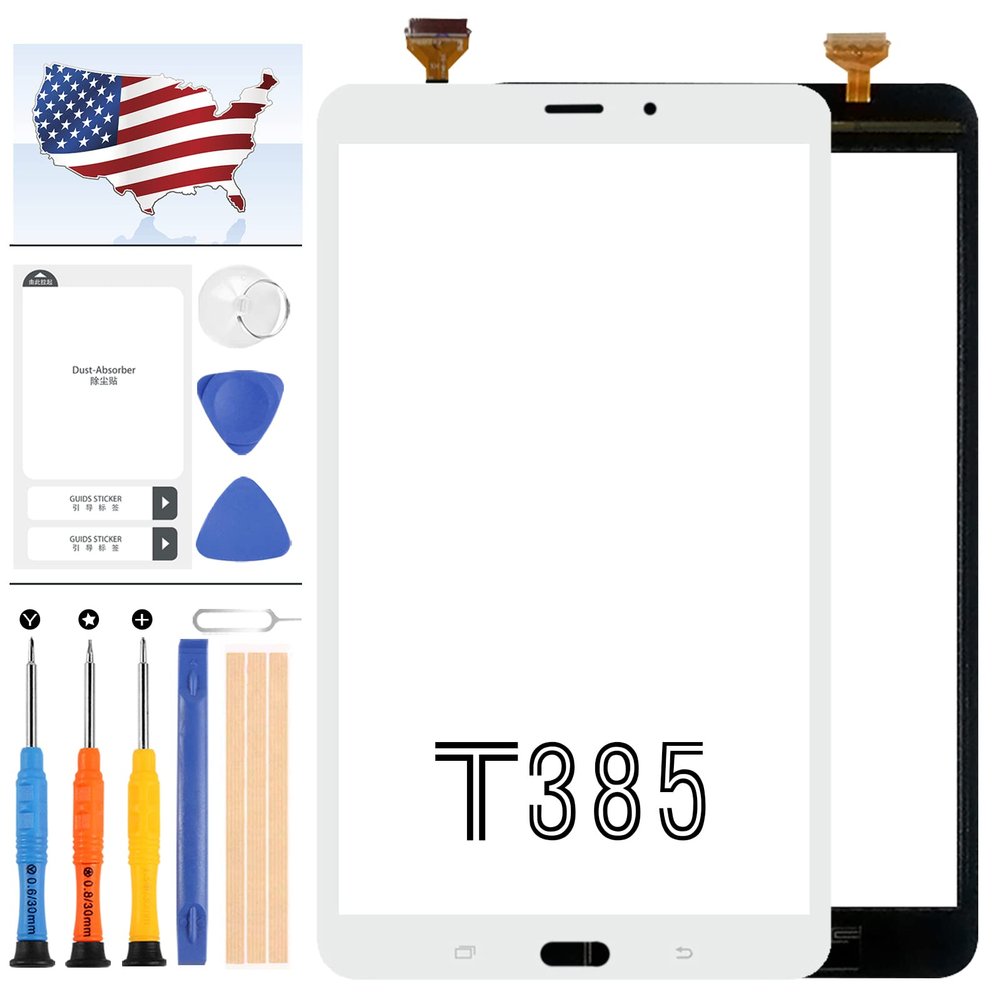 A-MIND For Samsung Galaxy Tab A 8.0 2017 T385 Screen Replacement SM-T385 Touch Screen Sensor Digitizer Assembly Glass Panel Full Repair Parts Kit with Tools (White)