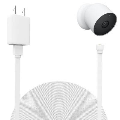UYODM Power Cable Compatible with Google Nest Cam Outdoor or Indoor, Battery(2nd Generation) - 25 ft/7.5m Weatherproof Charging Cable Power Your Nest Cam (Battery) Continuously - White