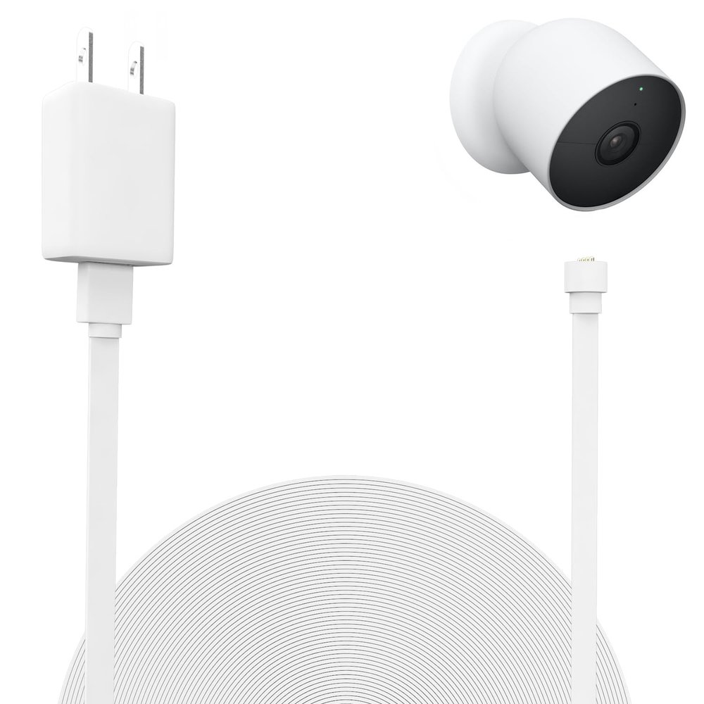 UYODM Power Cable Compatible with Google Nest Cam Outdoor or Indoor, Battery(2nd Generation) - 25 ft/7.5m Weatherproof Charging Cable Power Your Nest Cam (Battery) Continuously - White