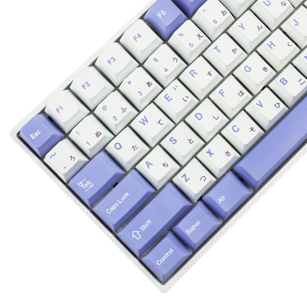 137 Keys Rabbit Cherry Profile Purple White PBT Dye Sub Japanese Keycaps for MX Mechanical Keyboard GMMK Filco 104 TKL GK61 KBD75 96 GK64 68 (137 Key Rabbits)