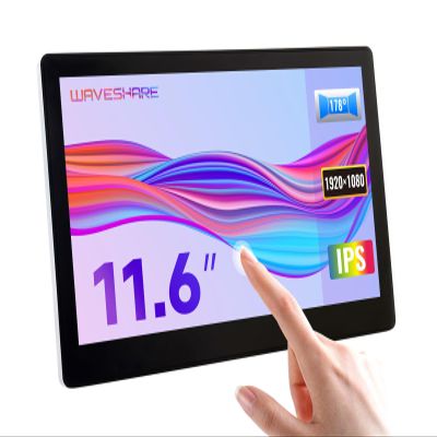 waveshare 11.6inch Capacitive Touch Screen LCD with Case Compatible with Raspberry Pi 4B/3B+/3A+/2B/B+/A+/Zero/Zero W/WH/Zero 2W CM3+/4 19201080 Resolution HDMI IPS Supports Jetson Nano/Windows