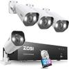 ZOSI 8CH 4K Spotlight Home PoE Security Camera System,8 Ports 16CH 8MP NVR with 2TB HDD,4 x 5MP Outdoor PoE IP Cameras,Person Vehicle Detection,2-Way Audio,Night Vision,Sound Alarm,for 24-7 Recording view 1