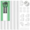 Cable Concealer Raceway Kit, 85in+62.8in PVC Cord Cover for Wall Mounted TV, Paintable Cord Hider to Hide Wires for TV and Computers Wires in Home Office, White view 2