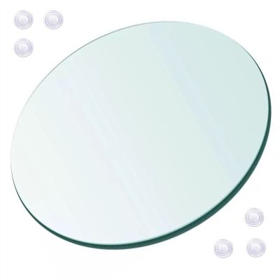 KDLKCT6 Tempered Glass Table Top,Tempered Polished Edge,Round Glass Table Top -Clear,Glass Table Top 21in 23in 24in 25in 27in 28in Thickness: 9mm, High Temperature Resistance,Not Fragile