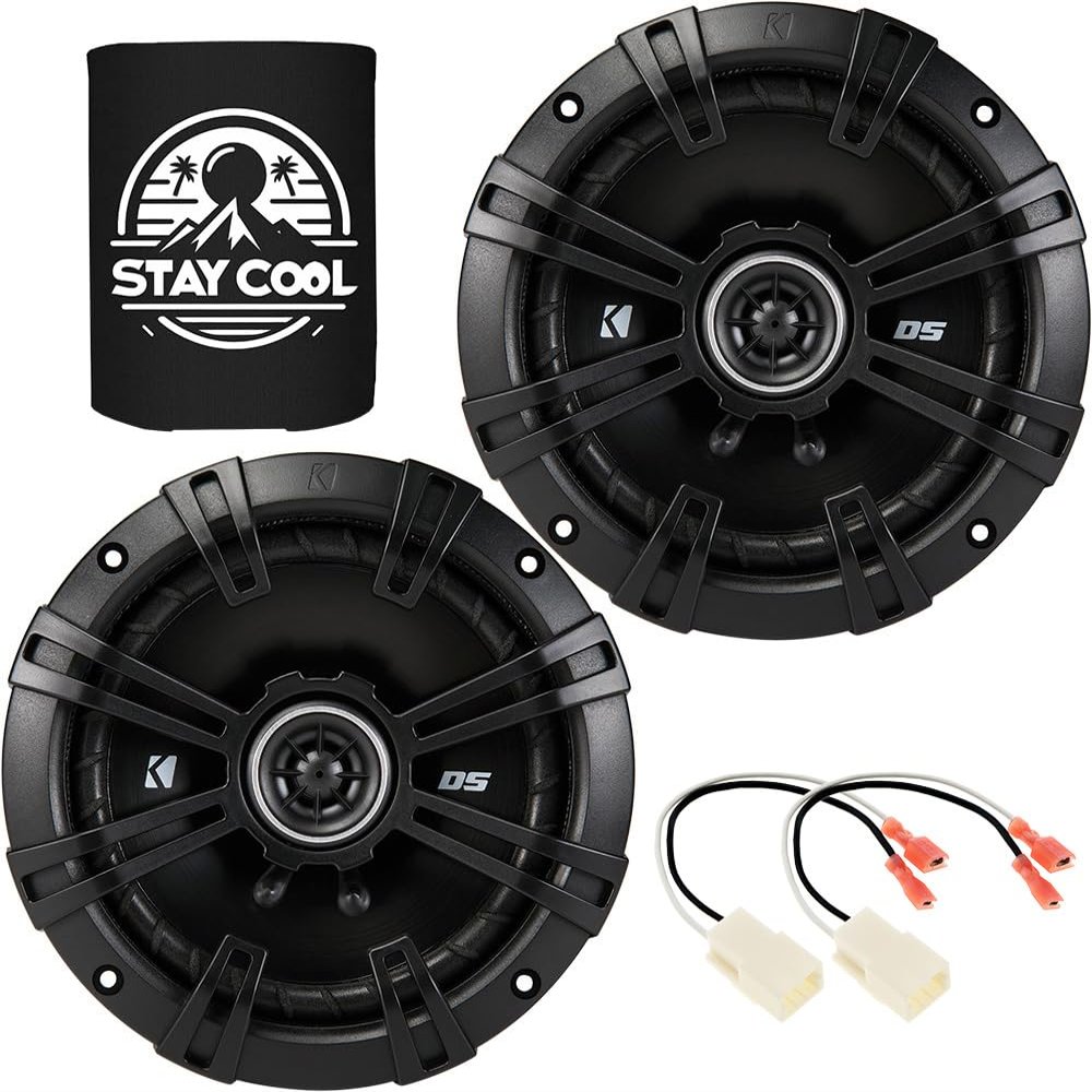 KICKER Dash 6.5 Speakers Kit for Jeep Wrangler/JK 2007-2018 Upgrade Kit - Pair of DS Series 6 1/2 Inch Coaxial Speakers with Harnesses - DSC650, 43DSC6504