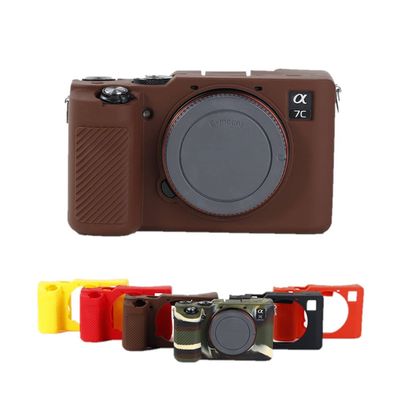Silicone Brown Camera Case Armor Skin Body Cover Protector for Sony Alpha 7c A7c mirrorless Camera, Brown, camera case