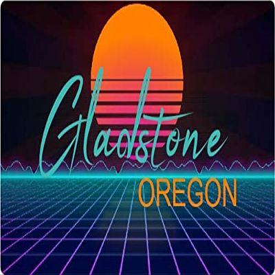 Gladstone Oregon 2 X 1.25-Inch Vinyl Decal Stiker Retro Neon Design