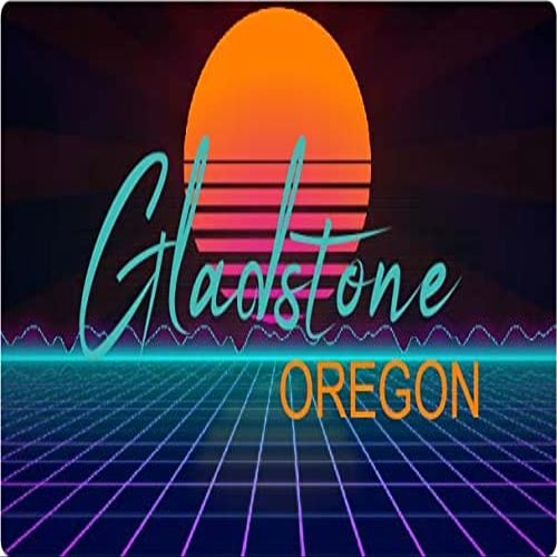Gladstone Oregon 2 X 1.25-Inch Vinyl Decal Stiker Retro Neon Design