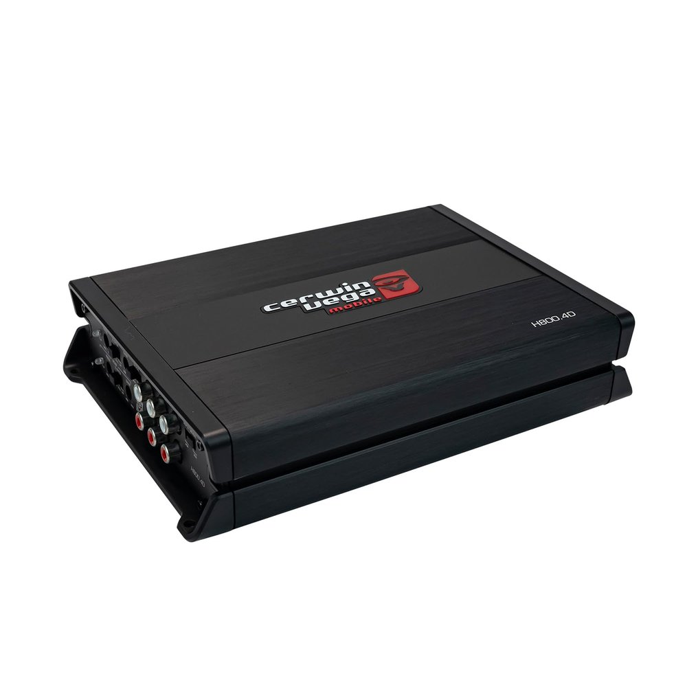 Cerwin Vega 4 Channel Full Range Digital Amplifier - 800W RMS, Class D Amp with Selectable Crossovers, High Efficiency, 4CH/2CH Modes for Superior Car Audio, Compact and Versatile Design - H800.4D