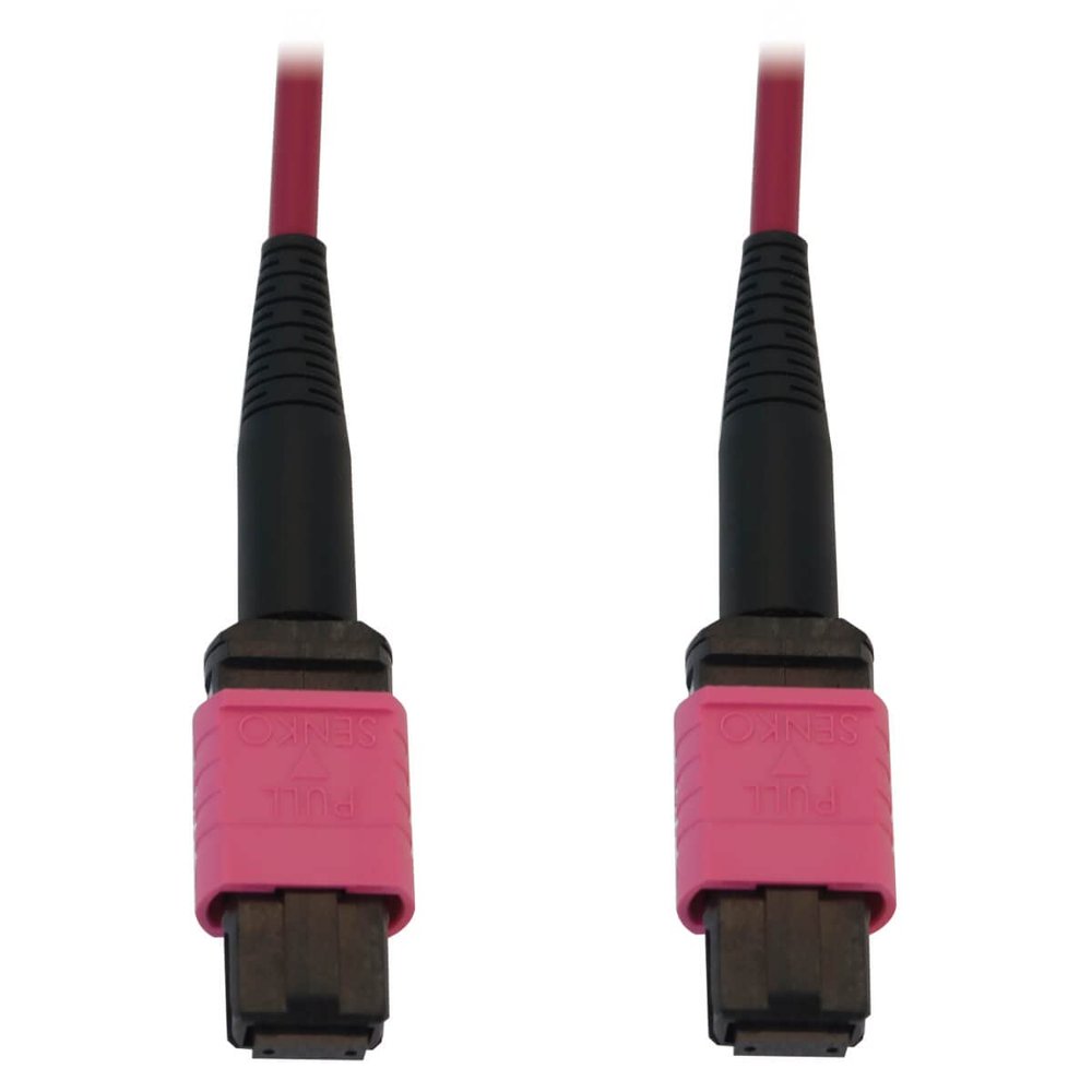 Tripp Lite Multimode Fiber Patch Cable, 50/125 OM4 MPO to MPO (F/F), 12 Fiber, Magenta, LSZH Jacket, 2 Meters / 6.6 Feet, Lifetime Limited Manufacturer's Warranty (N845B-02M-12-MG)