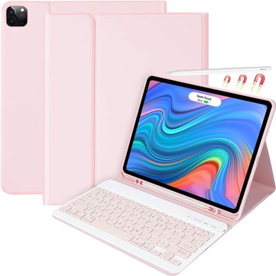 besky Keyboard Case for iPad Air 13 (M2/M3) 2024 & iPad Pro 12.9 inch (5th, 6th Generation), (Compatible for 13 inch Air & 12.9 inch Model) - Wireless Detachable Keyboard with Auto Sleep/Wake Function