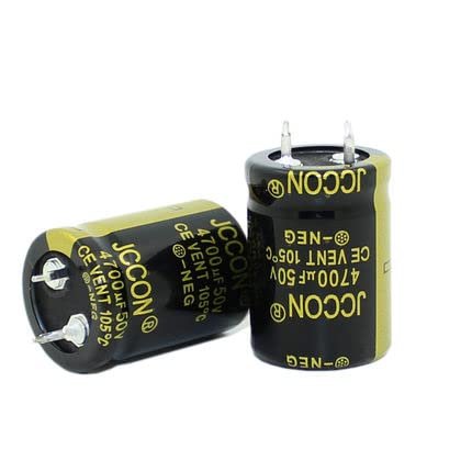 2pc 4700 uf 50v JCCON Black Gold Audio Amplifier Power Adapter Filter Capacitor 22x30