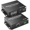LornCeng 4K HDMI KVM Extender Over Ethernet Cat6 up to 394ft(120m), 1080P@120Hz, Zero Latency, Keyboard & Mouse Over CAT5a, IR, RS232, Audio, EDID, 4 USB2.0-A via Gigabit Switches view 1