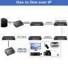 LornCeng 4K HDMI KVM Extender Over Ethernet Cat6 up to 394ft(120m), 1080P@120Hz, Zero Latency, Keyboard & Mouse Over CAT5a, IR, RS232, Audio, EDID, 4 USB2.0-A via Gigabit Switches view 3