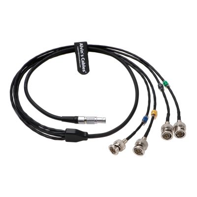 Alvin's Cables Sync Cable for RED Komodo Straight 9 Pin Male to 4 Ports BNC for Timecode in| Timecode Out| Genlock| GPI
