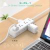Surge Protector Power Strip - 9 Widely Spaced Multi Outlets, Wall Mount, 3 Side Outlet Extender with Extension Cord, Flat Plug, Overload Protection, Home Office Dorm Room Essentials (5FT, White) view 2