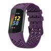 BabyValley Bands Compatible with Fitbit Charge 5 Bands, Replacement Soft Silicone Watch Straps Soft Wristband for Fibit Charge 5 Fitness & Health Tracker Women&Men (Deep purple) view 1