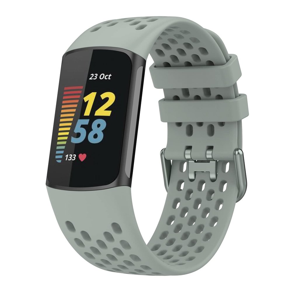 BabyValley Bands Compatible with Fitbit Charge 5 Bands, Replacement Soft Silicone Watch Straps Soft Wristband for Fibit Charge 5 Fitness & Health Tracker Women&Men (Grey)