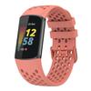 BabyValley Bands Compatible with Fitbit Charge 5 Bands, Replacement Soft Silicone Watch Straps Soft Wristband for Fibit Charge 5 Fitness & Health Tracker Women&Men (Orange pink) view 1