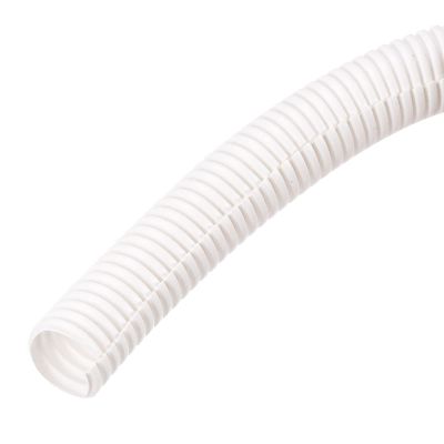 MECCANIXITY Split Wire Loom Tubing PE Corrugated Pipe Conduit 8M/26ft Length 17x21.2mm White for Wire Cable