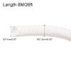 MECCANIXITY Split Wire Loom Tubing PE Corrugated Pipe Conduit 8M/26ft Length 17x21.2mm White for Wire Cable view 2