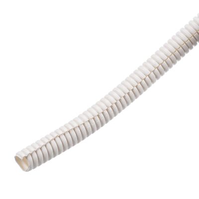 MECCANIXITY Split Wire Loom Tubing PE Corrugated Pipe Conduit 10ft Length 10x13mm White for Wire Cable
