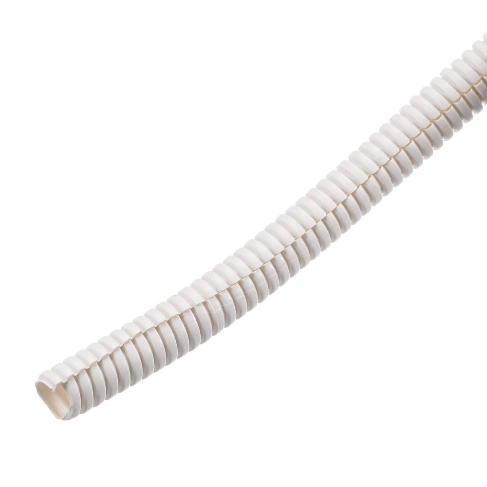 MECCANIXITY Split Wire Loom Tubing PE Corrugated Pipe Conduit 10ft Length 10x13mm White for Wire Cable