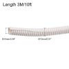 MECCANIXITY Split Wire Loom Tubing PE Corrugated Pipe Conduit 10ft Length 10x13mm White for Wire Cable view 2