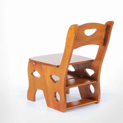 Step Stool, 4-Step or 3-Step Folding, Portable, Made of The Solid Wood, Three Color Available (3-Step Stool-Chair)