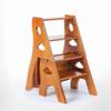 Step Stool, 4-Step or 3-Step Folding, Portable, Made of The Solid Wood, Three Color Available (3-Step Stool-Chair) view 3