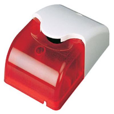 Mini Strobe Siren, Synchronized Piezo Siren and LED, Mounts in Single Gang Box or Surface Mount,