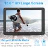 YOOHOO 17.9" Portable DVD Players with Large Screen, 15.6" Swivel HD Screen, 6 Hrs Battery DVD Player Portable with Car Charger, Last Memory, Support USB/SD Card/Sync TV, Region Free, Black view 2