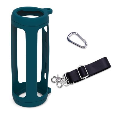 LTGEM Silicone Protective Case for JBL Flip 6 Portable Bluetooth Speaker with Extra Carabiner and Strap- Blue (Case Only)