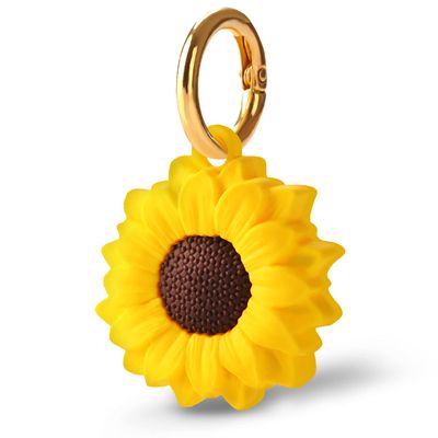GOLLEY Compatible with Apple AirTag Case for AirTag Keychain,Airtag Holder,Protective Air Tag Holder, Portable Keyring Cover (Sunflower)