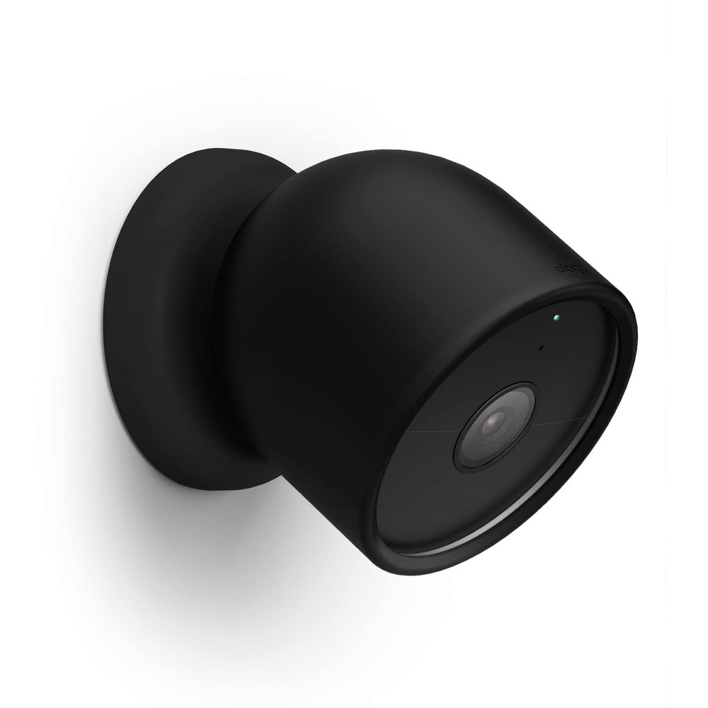 elago Silicone Cover Compatible with Google Nest Cam Outdoor or Indoor (Battery) - Magnetic Mount Cover Included, All Weather Protection, Easy Installation [Black] (NOT Compatible with wired, 2nd gen)