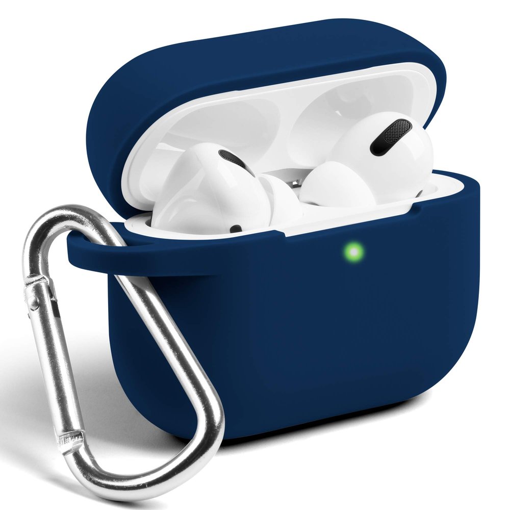 IceSword Airpods Pro 2nd/1st Generation Case Cover, Full Protective Silicone AirPods Skin Soft Shell Shock-Absorbing Protective Full-Body Keychain for Women Men [Front LED Visible] Airpods - Blue