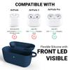 IceSword Airpods Pro 2nd/1st Generation Case Cover, Full Protective Silicone AirPods Skin Soft Shell Shock-Absorbing Protective Full-Body Keychain for Women Men [Front LED Visible] Airpods - Blue view 3