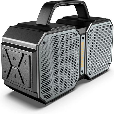 BUGANI Shock Bluetooth Speaker, Portable Bluetooth 5.3, Waterproof, 60W Super Power, Outdoor Speaker, Black(New Model)