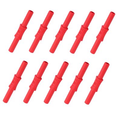 10PCS 4mm Female to Female Banana Plug Coupler Brass Plated Banana Jack Connectors for Speaker Wire(red)