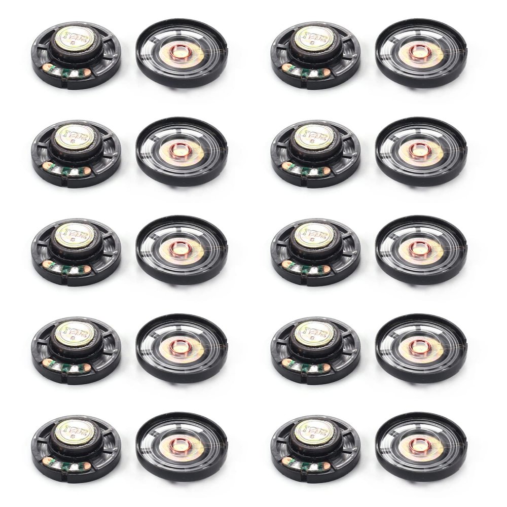 Heyiarbeit 20Pcs DIY Magnetic Speaker 0.25W 8 Ohm 29mm Diameter Round Shape Replacement Loudspeaker