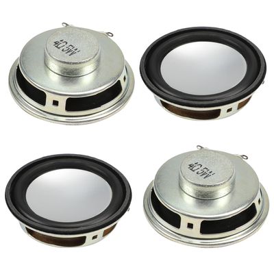 Heyiarbeit 4Pcs DIY Magnetic Speaker 5W 4 Ohm 50mm Diameter Round Shape Replacement Loudspeaker