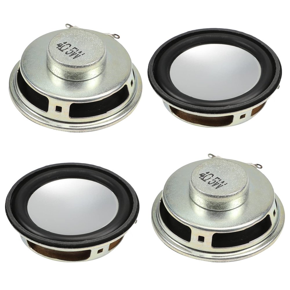 Heyiarbeit 4Pcs DIY Magnetic Speaker 5W 4 Ohm 50mm Diameter Round Shape Replacement Loudspeaker