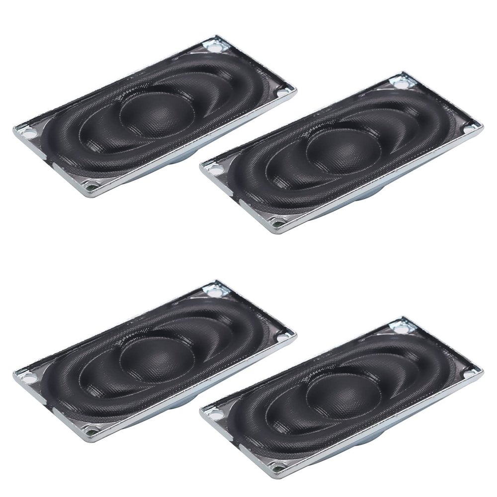 Heyiarbeit 4Pcs 2W 8 Ohm DIY Magnetic Speaker 40 x 20mm (L x W) Rectangle Shape Replacement Loudspeaker