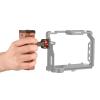 Andoer Adjustable Wooden Camera Cage Handle Left/Right Side Hand Grip 1/4 Inch Screw ARRI-Style Mount with Cold Shoe Mount Mini Wrench Compatible with SmallRig Video Cage view 2