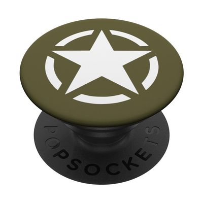 Vintage WW2 - WWII Military Vehicle White Star Broken Circle PopSockets Adhesive PopGrip